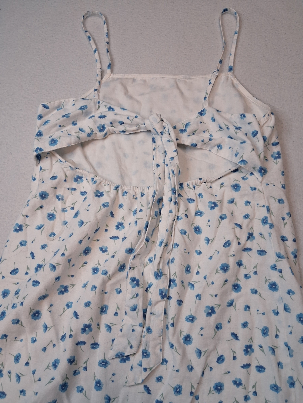 American Eagle Outfitters White Mini Slip Dress with Blue Floral Print - Picture 7 of 7